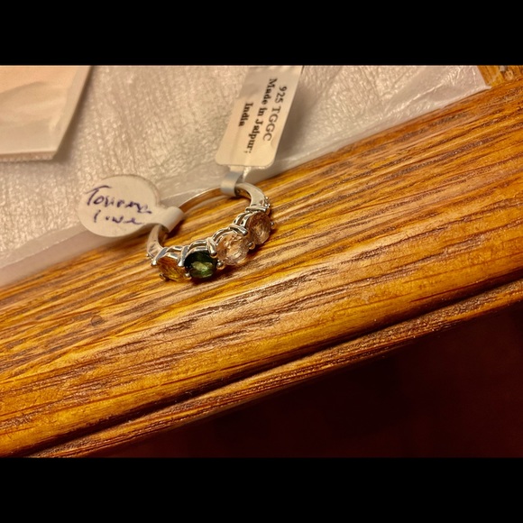 4 tourmaline gemstone ring Sz 7 - Picture 2 of 5